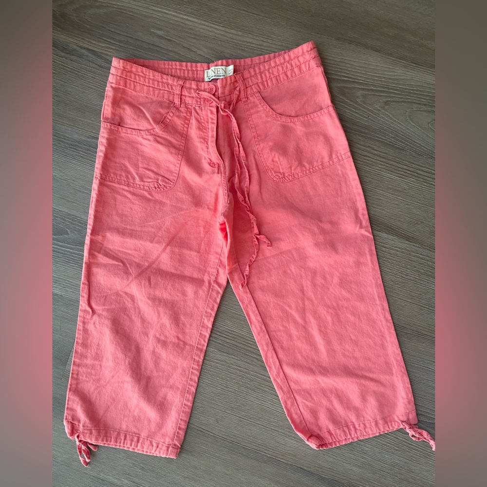 LINEN CROP PANTS SIZE S